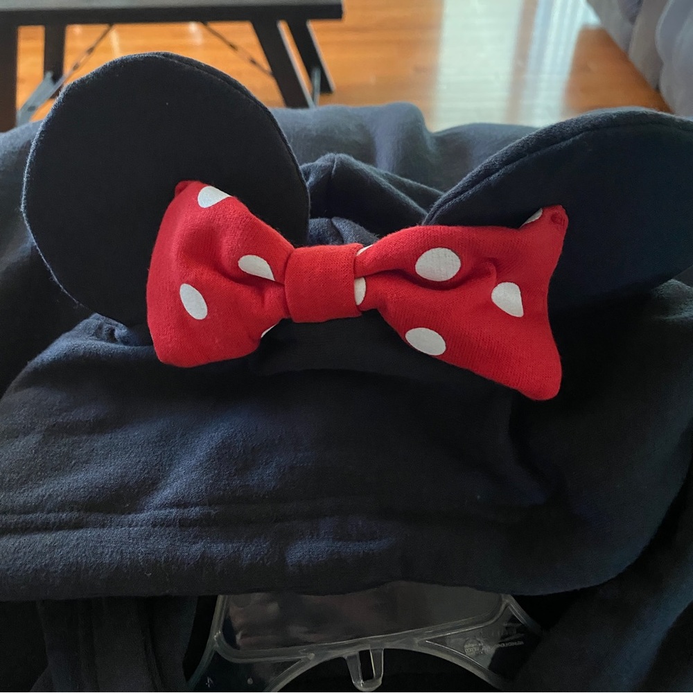 Disney Parks Size M Black Minnie Mouse With Ears Zip up Hoodie - Picture 3 of 5